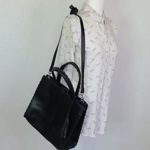 Giani Bernini black leather tote shoulder bag